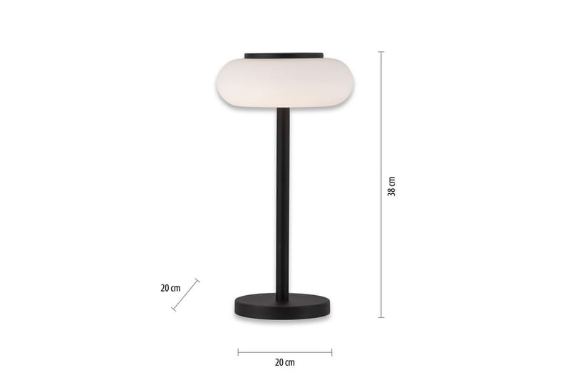 Bordlampe Q-Etienne - 20x38x20 cm - Belysning - Lamper & indendørsbelysning - Sengelampe - Sengelampe bord