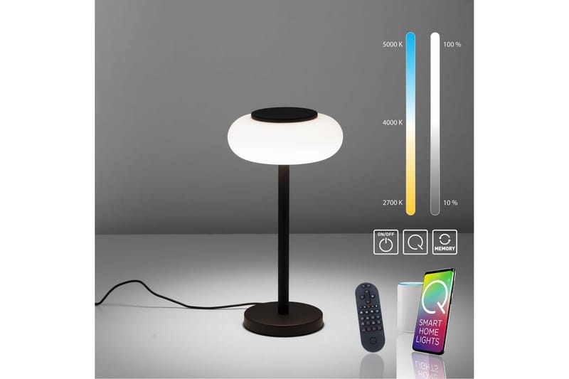 Bordlampe Q-Etienne - 20x38x20 cm - Belysning - Lamper & indendørsbelysning - Sengelampe - Sengelampe bord
