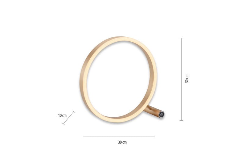 Bordlampe Ritus - 10x28x28,5 cm - Belysning - Lamper & indendørsbelysning - Sengelampe - Sengelampe bord