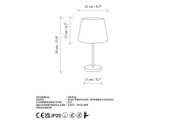 Bordlampe sæt (2 dele) Jaspal Antik / Hvid - Antik / Hvid - Belysning - Lamper & indendørsbelysning - Sengelampe - Sengelampe bord