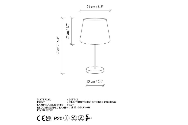 Bordlampe sæt (2 dele) Jaspal Antik / Hvid - Antik / Hvid - Belysning - Lamper & indendørsbelysning - Sengelampe - Sengelampe bord
