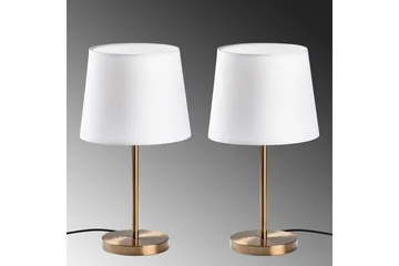 Bordlampe sæt (2 dele) Jaspal Antik / Hvid - Antik / Hvid - Belysning - Lamper & indendørsbelysning - Sengelampe - Sengelampe bord