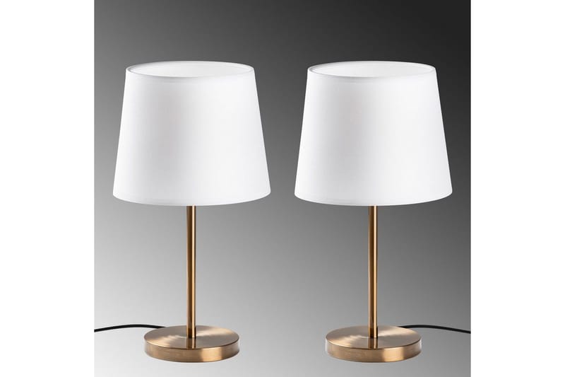 Bordlampe sæt (2 dele) Jaspal Antik / Hvid - Antik / Hvid - Belysning - Lamper & indendørsbelysning - Sengelampe - Sengelampe bord