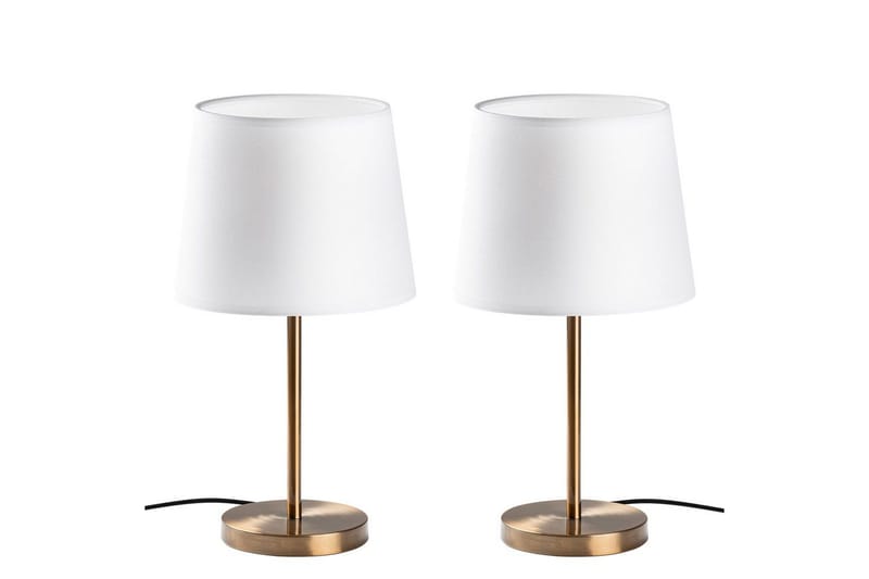 Bordlampe sæt (2 dele) Jaspal Antik / Hvid - Antik / Hvid - Belysning - Lamper & indendørsbelysning - Sengelampe - Sengelampe bord