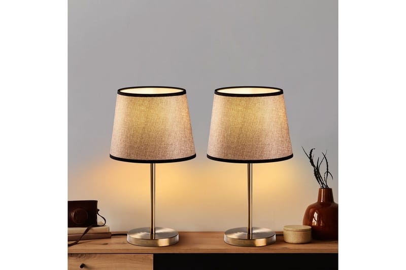Bordlampe sæt (2 dele) Jaspal Antik / Sort - Antik / Sort - Belysning - Lamper & indendørsbelysning - Sengelampe - Sengelampe bord