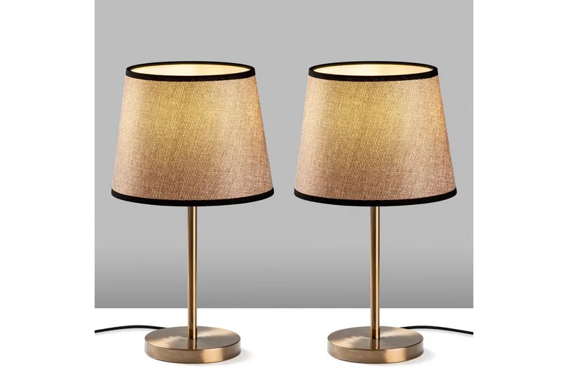 Bordlampe sæt (2 dele) Jaspal Antik / Sort - Antik / Sort - Belysning - Lamper & indendørsbelysning - Sengelampe - Sengelampe bord