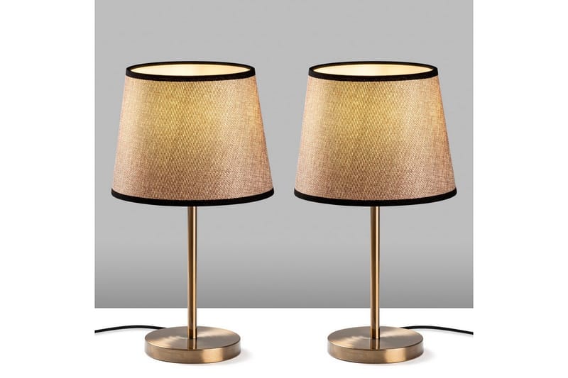 Bordlampe sæt (2 dele) Jaspal Antik / Sort - Antik / Sort - Belysning - Lamper & indendørsbelysning - Sengelampe - Sengelampe bord