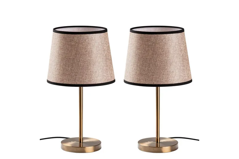 Bordlampe sæt (2 dele) Jaspal Antik / Sort - Antik / Sort - Belysning - Lamper & indendørsbelysning - Sengelampe - Sengelampe bord