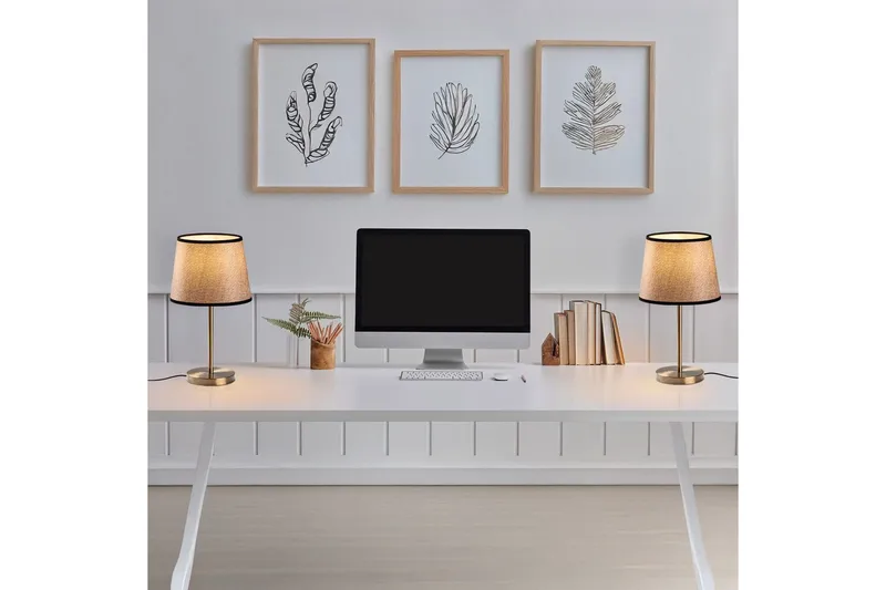 Bordlampe sæt (2 dele) Jaspal Antik / Sort - Antik / Sort - Belysning - Lamper & indendørsbelysning - Sengelampe - Sengelampe bord