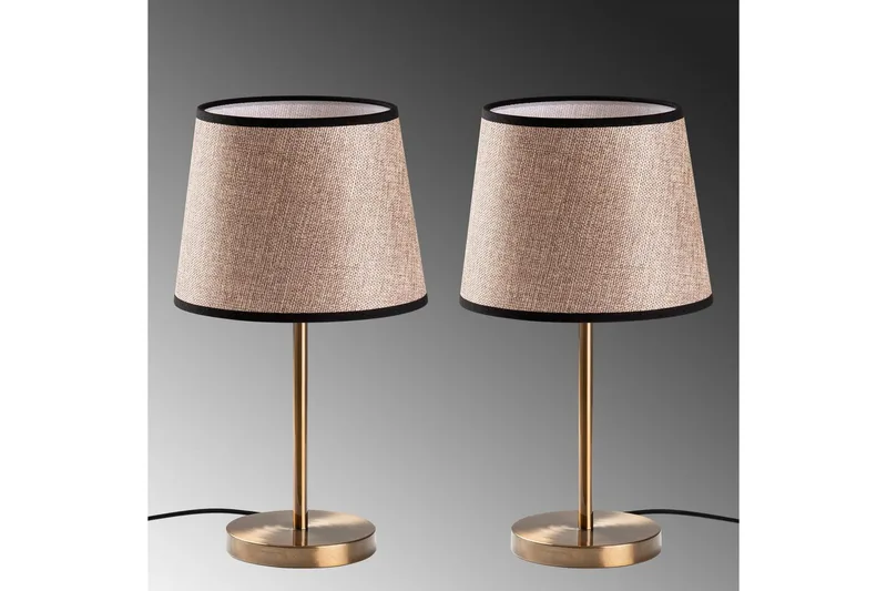 Bordlampe sæt (2 dele) Jaspal Antik / Sort - Antik / Sort - Belysning - Lamper & indendørsbelysning - Sengelampe - Sengelampe bord