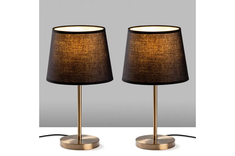 Bordlampe sæt (2 dele) Jaspal Mørk Antik - Mørk Antik - Belysning - Lamper & indendørsbelysning - Sengelampe - Sengelampe bord