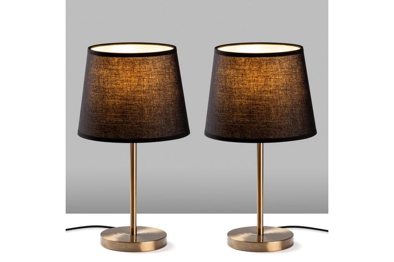 Bordlampe sæt (2 dele) Jaspal Mørk Antik - Mørk Antik - Belysning - Lamper & indendørsbelysning - Sengelampe - Sengelampe bord