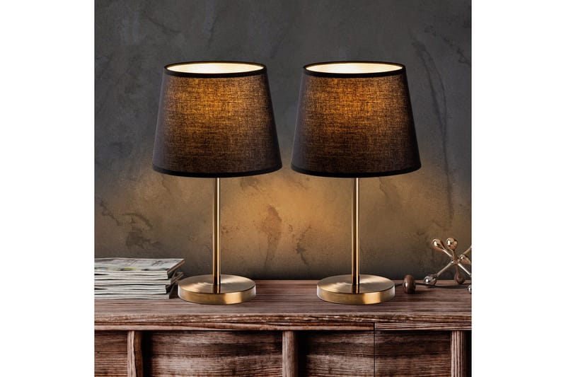 Bordlampe sæt (2 dele) Jaspal Mørk Antik - Mørk Antik - Belysning - Lamper & indendørsbelysning - Sengelampe - Sengelampe bord