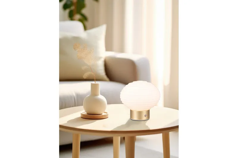 Bordlampe TRIO Earl Matmessing/hvid - Matmessing/hvid - Belysning - Lamper & indendørsbelysning - Sengelampe - Sengelampe bord