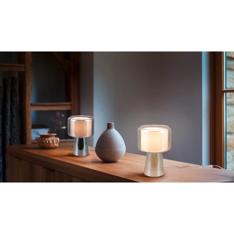 Bordlampe TRIO Rocka - Rav - Belysning - Lamper & indendørsbelysning - Sengelampe - Sengelampe bord