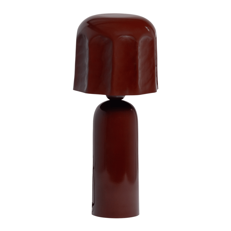 Bordlampe Virel 39 cm, Brun/Rød