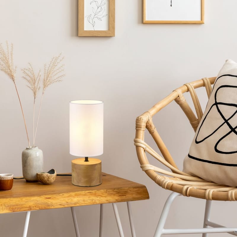 Bordlampe Woody - Træ/hvid - Belysning - Lamper & indendørsbelysning - Sengelampe - Sengelampe bord