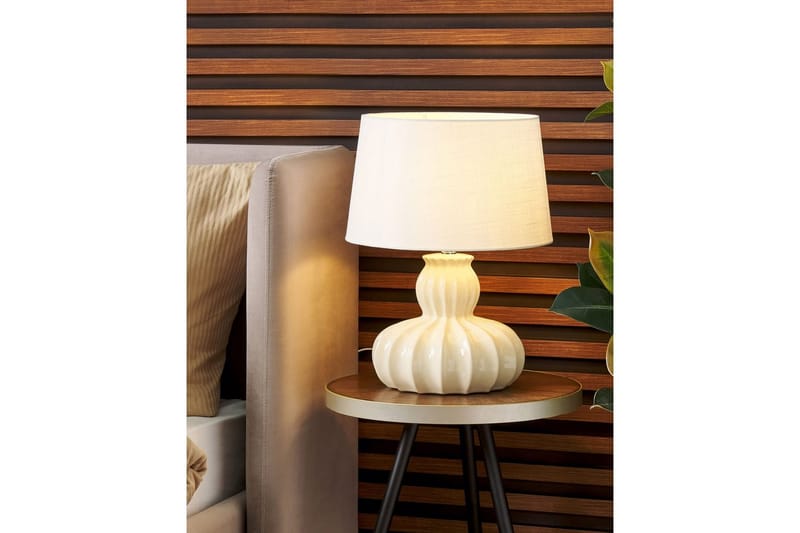 Burgazada Bordlampe 46 cm E27 - Beige/Hvid - Belysning - Lamper & indendørsbelysning - Sengelampe - Sengelampe bord