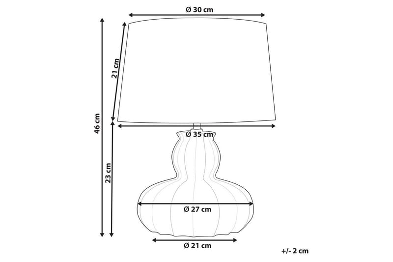 Burgazada Bordlampe 46 cm E27 - Beige/Hvid - Belysning - Lamper & indendørsbelysning - Sengelampe - Sengelampe bord