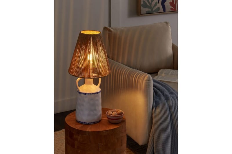 Diametro Bordlampe 51 cm E27 - Hvid/Natur - Belysning - Lamper & indendørsbelysning - Sengelampe - Sengelampe bord