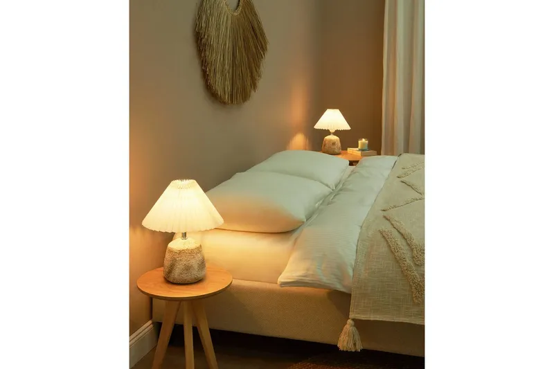 Dovgado Bordlampe 32 cm 2 stk E27 - Lysegrå/Hvid - Belysning - Lamper & indendørsbelysning - Sengelampe - Sengelampe bord