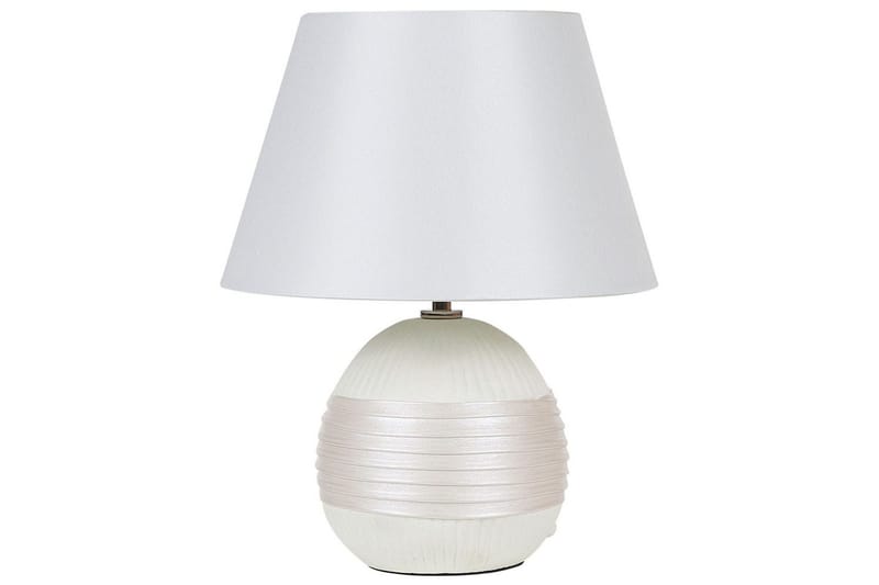 Evarado Bordlampe 37 cm E27 - Beige/Cremehvid - Belysning - Lamper & indendørsbelysning - Sengelampe - Sengelampe bord