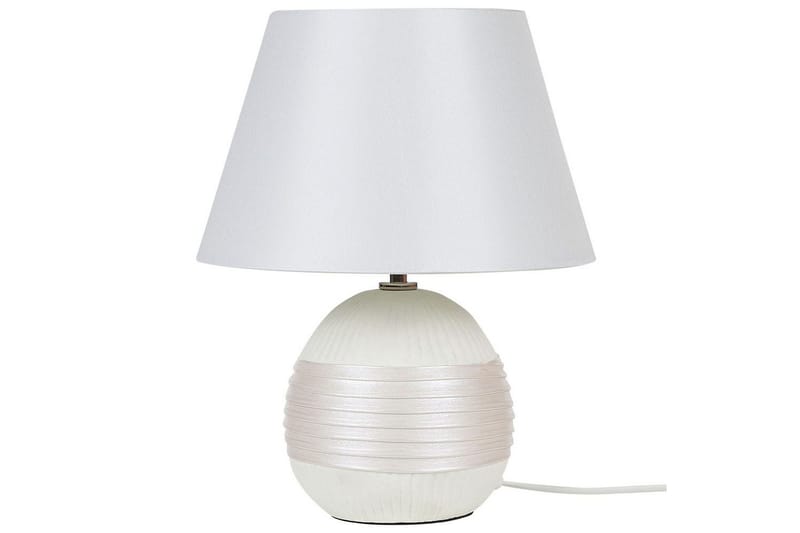 Evarado Bordlampe 37 cm E27 - Beige/Cremehvid - Belysning - Lamper & indendørsbelysning - Sengelampe - Sengelampe bord