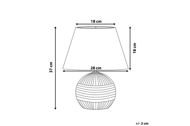 Evarado Bordlampe 37 cm E27 - Beige/Cremehvid - Belysning - Lamper & indendørsbelysning - Sengelampe - Sengelampe bord