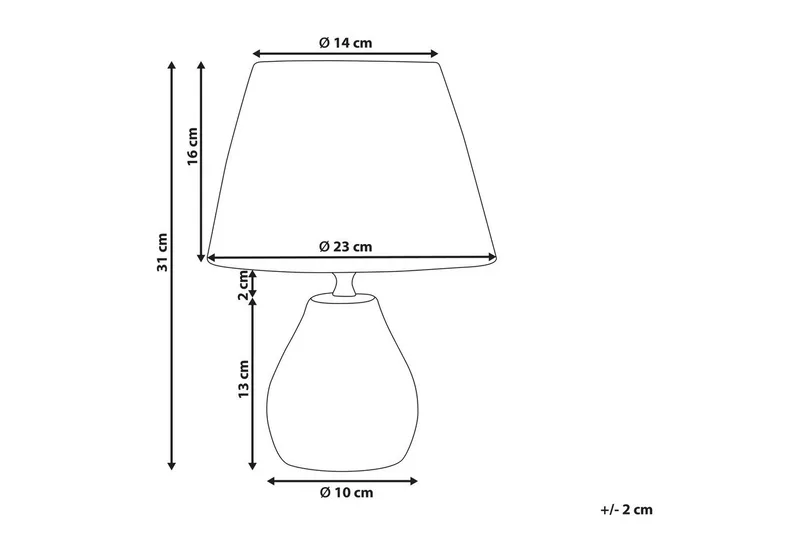 Favignito Bordlampe 2 stk 31 cm E27 - Hvid/Natur - Belysning - Lamper & indendørsbelysning - Sengelampe - Sengelampe bord