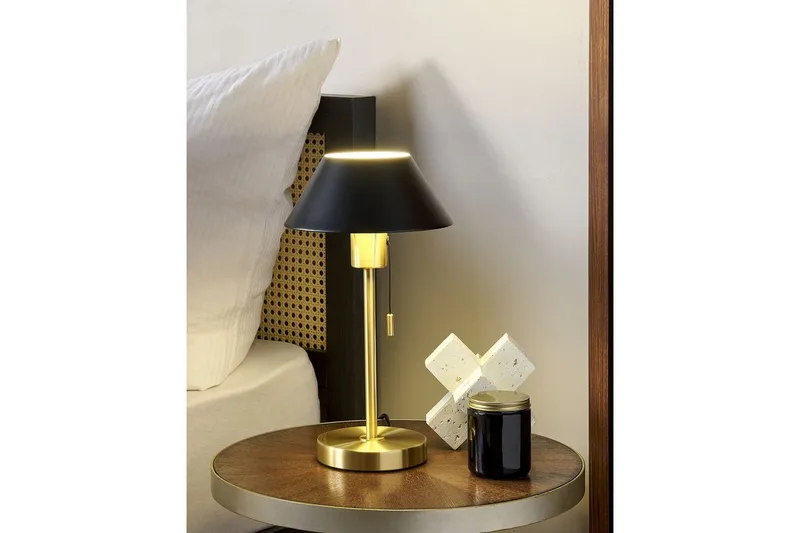 Filfla Bordlampe 37 cm E27 - Messing/Sort - Belysning - Lamper & indendørsbelysning - Sengelampe - Sengelampe bord