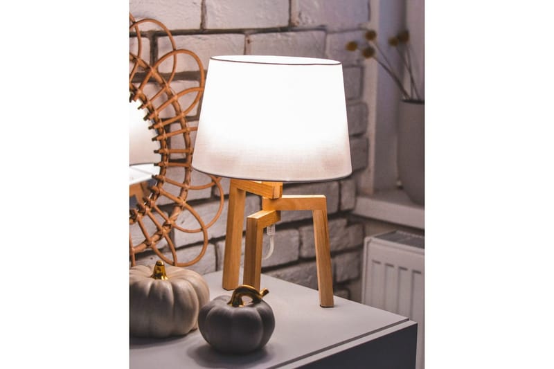 Gorgona Bordlampe 42 cm E14 - Lyst træ/Hvid - Belysning - Lamper & indendørsbelysning - Sengelampe - Sengelampe bord