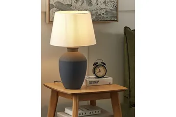 Gyaros Bordlampe 55 cm E27 - Grå/Hvid - Belysning - Lamper & indendørsbelysning - Sengelampe - Sengelampe bord