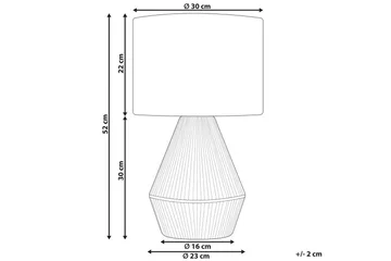 Kafelaina Bordlampe 52 cm E27 - Natur/Hvid - Belysning - Lamper & indendørsbelysning - Sengelampe - Sengelampe bord
