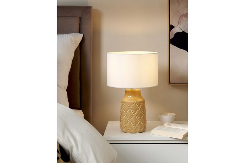 Koronis Bordlampe 43 cm E27 - Beige/Hvid - Belysning - Lamper & indendørsbelysning - Sengelampe - Sengelampe bord