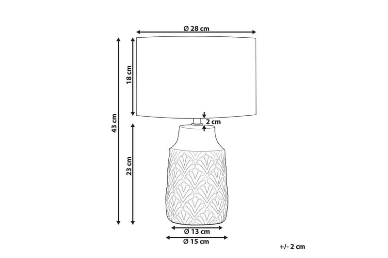 Koronis Bordlampe 43 cm E27 - Beige/Hvid - Belysning - Lamper & indendørsbelysning - Sengelampe - Sengelampe bord