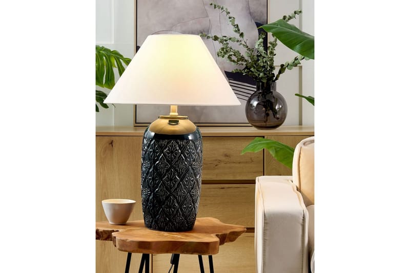 Lampeduse Bordlampe 56 cm E27 - Mørkeblå/Hvid - Belysning - Lamper & indendørsbelysning - Sengelampe - Sengelampe bord