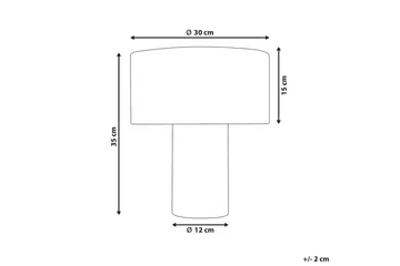 Lefkada Bordlampe 35 cm E27 - Lysegrå - Belysning - Lamper & indendørsbelysning - Sengelampe - Sengelampe bord