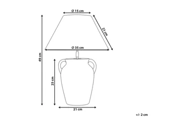Ponze Bordlampe 49 cm E27 - Grå - Belysning - Lamper & indendørsbelysning - Sengelampe - Sengelampe bord
