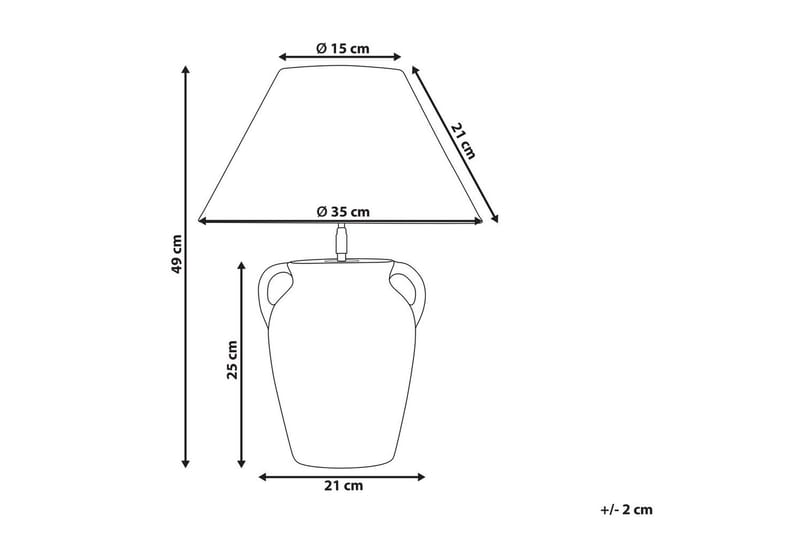 Ponze Bordlampe 49 cm E27 - Grå - Belysning - Lamper & indendørsbelysning - Sengelampe - Sengelampe bord