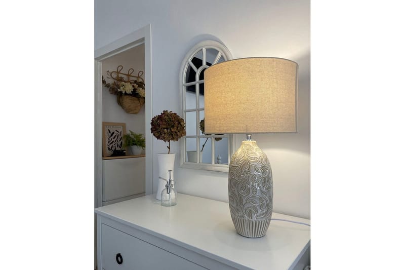 Salza Bordlampe 57 cm E27 - Beige - Belysning - Lamper & indendørsbelysning - Sengelampe - Sengelampe bord