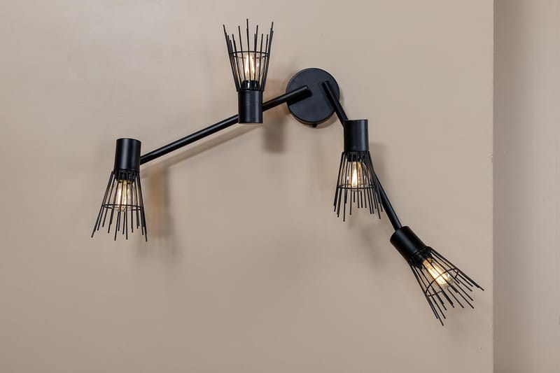 Sache Væglampe Dimmer LED Stor - Sort - Sengelampe væg - Soveværelse lampe - Væglampe - Vægarmatur