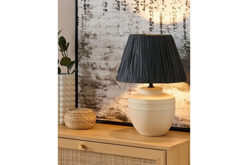 Thira Bordlampe 44 cm E27 - Beige/Sort - Belysning - Lamper & indendørsbelysning - Sengelampe - Sengelampe bord