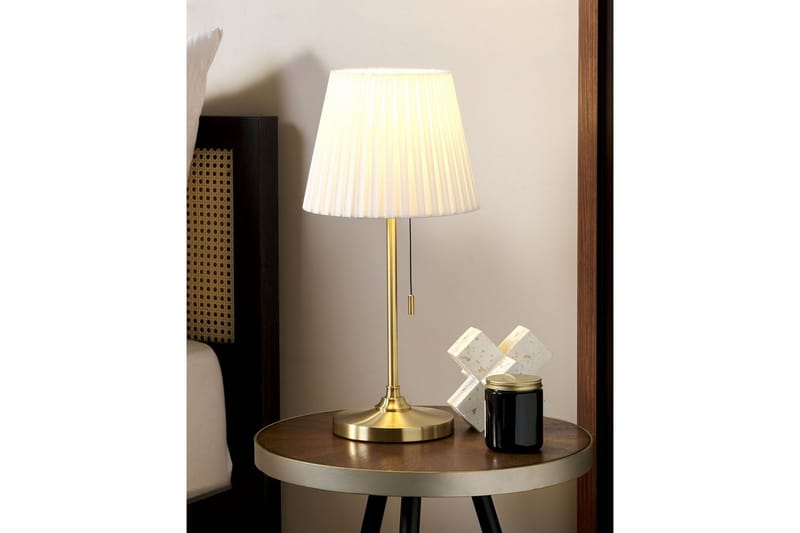 Toryl Bordlampe 48 cm E27 - Messing/Hvid - Belysning - Lamper & indendørsbelysning - Sengelampe - Sengelampe bord