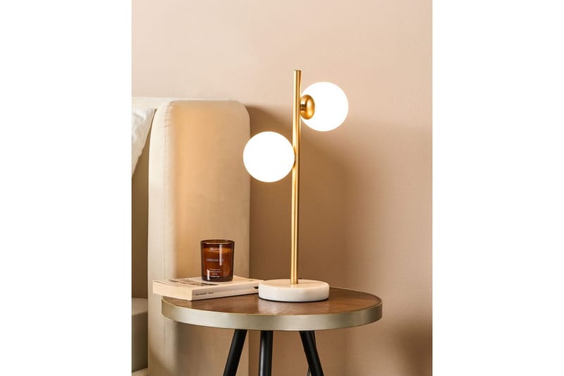 Ustica Bordlampe 46 cm G9 - Guld/Hvid - Belysning - Lamper & indendørsbelysning - Sengelampe - Sengelampe bord