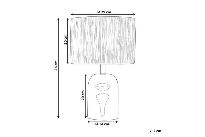 Yadasi Bordlampe 46 cm E27 - Hvid/Natur - Belysning - Lamper & indendørsbelysning - Sengelampe - Sengelampe bord