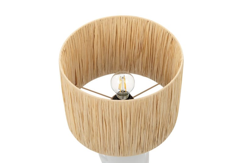 Yadasi Bordlampe 46 cm E27 - Hvid/Natur - Belysning - Lamper & indendørsbelysning - Sengelampe - Sengelampe bord