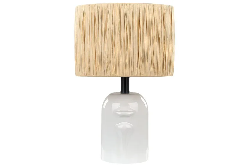 Yadasi Bordlampe 46 cm E27, Hvid/Natur