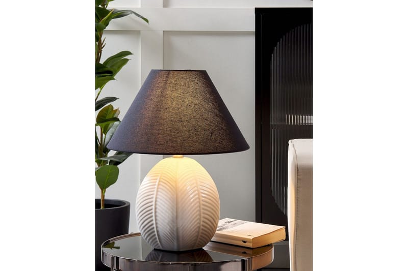 Zakel Bordlampe 42 cm E27 - Cremehvid/Sort - Belysning - Lamper & indendørsbelysning - Sengelampe - Sengelampe bord