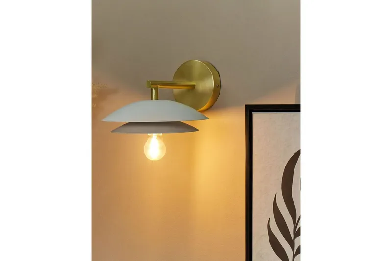 Solab Væglampe E27 - Guld/Hvid - Belysning - Lamper & indendørsbelysning - Sengelampe - Sengelampe væg