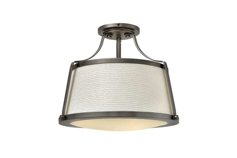 Loft semi-montering Hinkley Charlotte Antik nikkel, linnedskærm - Antik nikkel, linnedskærm - Belysning - Lamper & indendørsbelysning - Soveværelse lampe - Taklampa sovrum